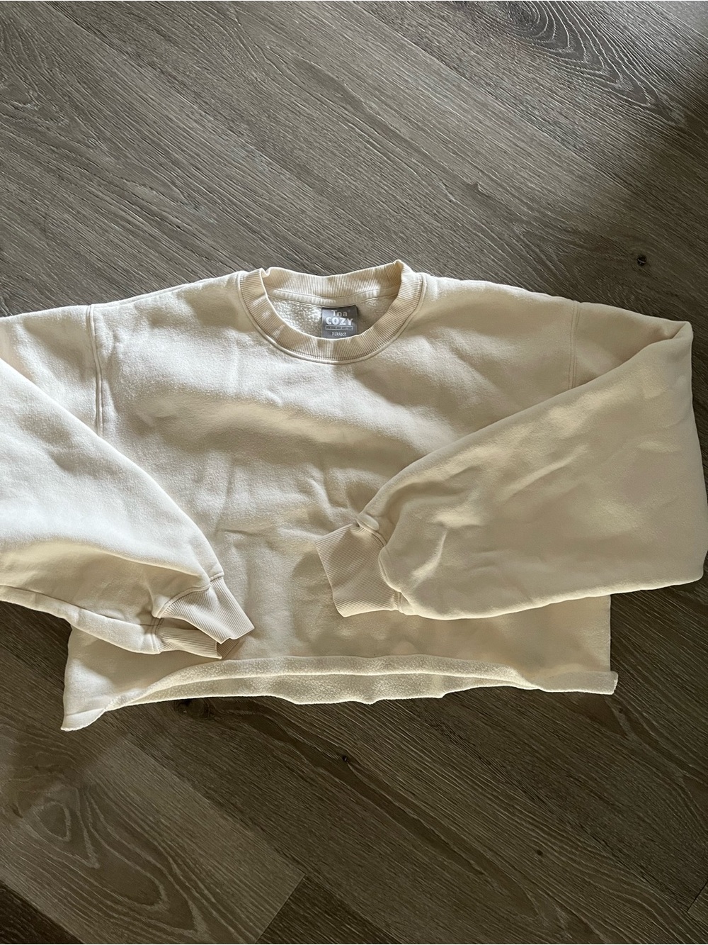 TNA Cozy Fleece Cropped Crew Sweatshirt